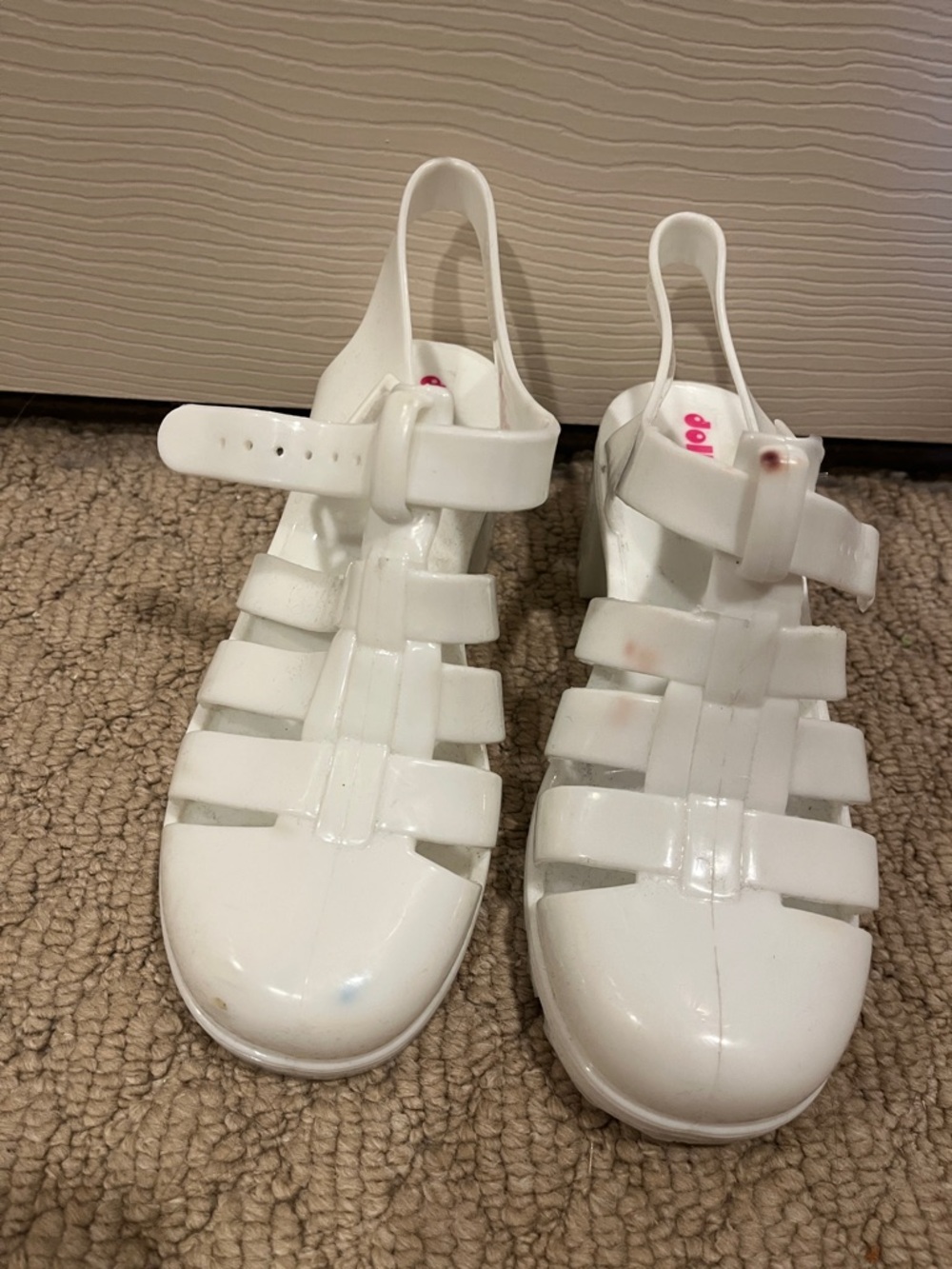 White Jelly Gladiator Sandals